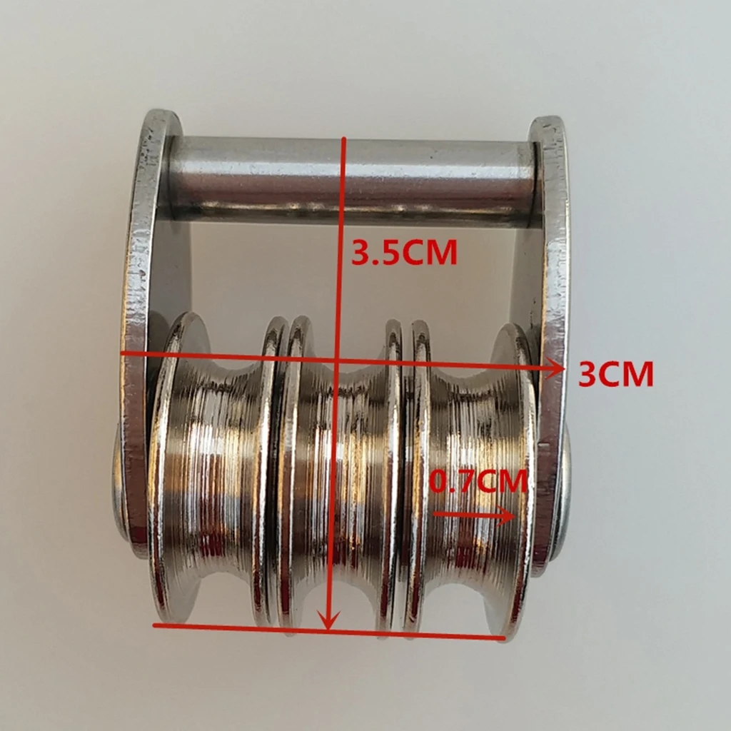 316 Stainless Steel Windsurfing Sail Tack Triple Pulley Hardware Accessories for 4mm-5mm Rope