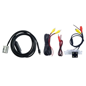 

1Pcs Car Spare Rear View Reverse Parking Camera & 1Pcs Car Aux o Cable Line Connector with Resistor 1.5M 12 Pin