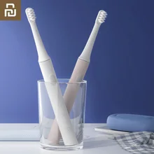Original Xiao mi jia T100 mi brosse à dents électrique intelligente 46g 2 vitesses Xiao mi brosse à dents sonique blanchissant la Zone de soins bucco-dentaires(China)