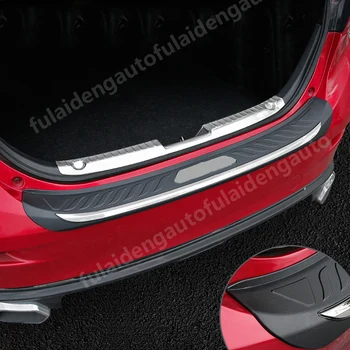 

For Mazda 3 Axela sedan 2014-2017 Built-in stainless steel+External ABS trunk Bumper pedal Protector Scuff Plate Cover Guard