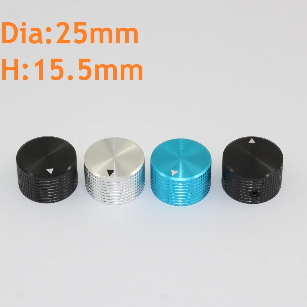 

Anodized Aluminum Knob 25mm DIY Power Amplifier Potentiometers Switch 25*15.5mm Coloful Knob Ring Caved