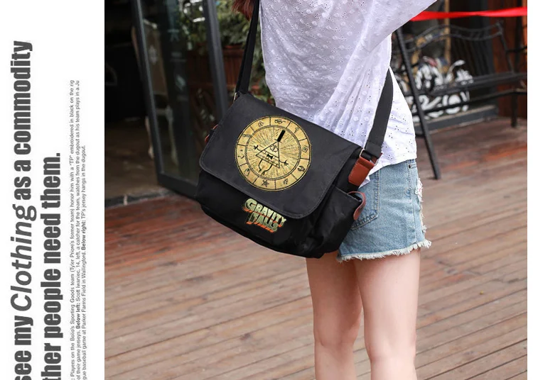 Gravity Falls Shoulder Bag Messenger Bags Comic Drama Bill Zyphur Wendy Mabel Kids Boys Girls Children School Travel Leisure Cross Pocket (5)