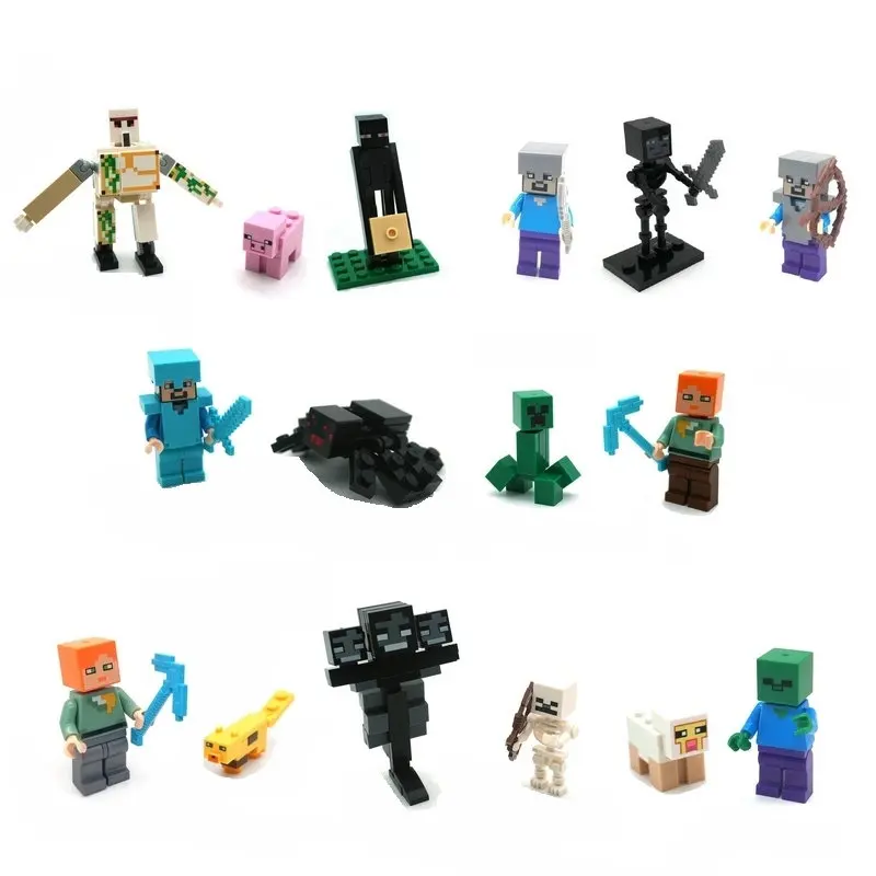

The Ghast Steve Zombie Minifigs Building Block Action Figures Compatible My World MinecrafteINGlys Bricks Sets Toys For Children