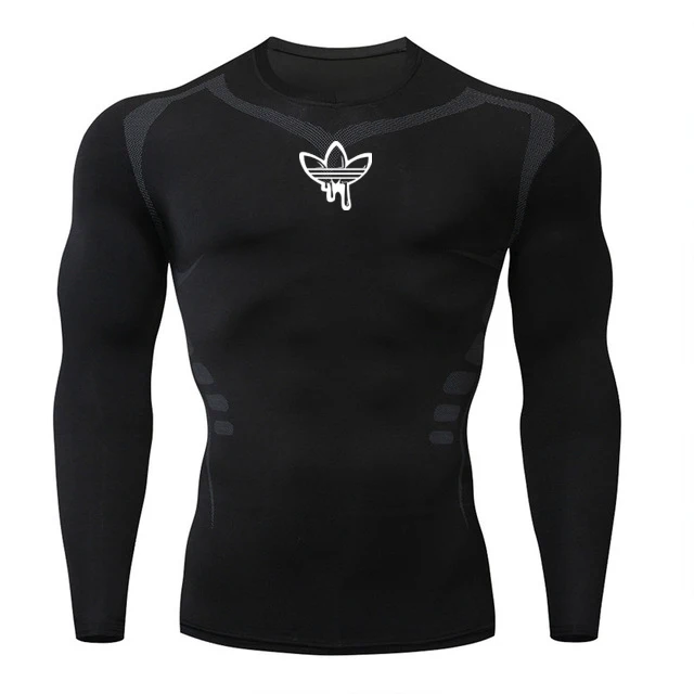 

2019 Autumn Men's compression sport tights brand long-sleeve Running Shirt men's tight-fitting Tshirt gym fitness training shirt