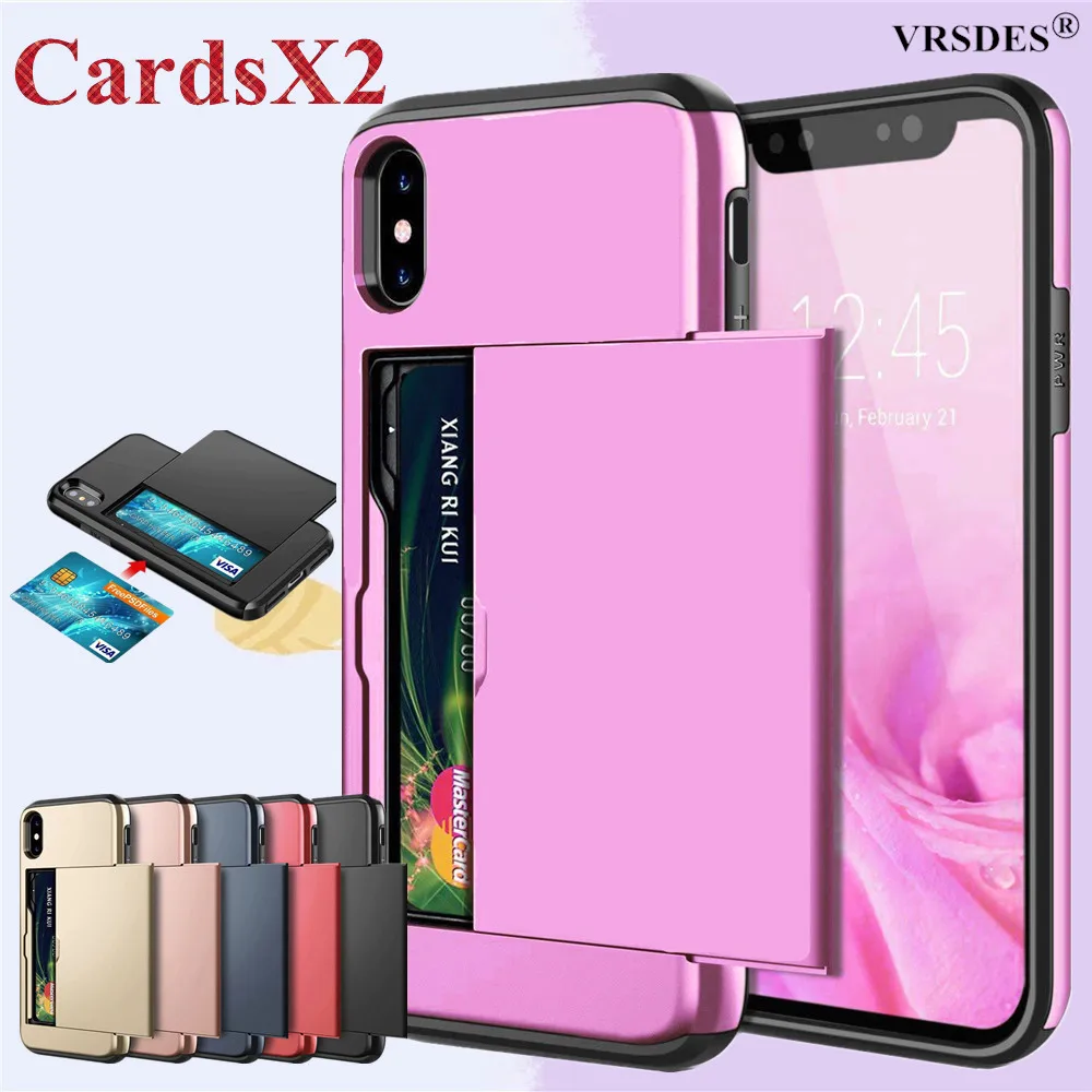 Чехол для iPhone X XR XS Max 7 8 защитный чехол бумажник с отделениями карт 6S 6 Plus 5 2 SE