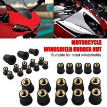 

10Pcs Motorcycle Windshield Nuts M4 M5 M6 Rubber Windshield Fairing Bolt Nut Fastener Universal Motorcycle Screws Accessories
