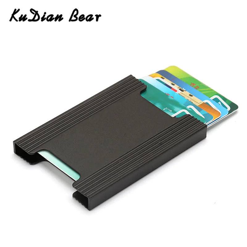 KUDIAN BEAR, держатель для карт, металлический кошелек, новинка, тонкий выдвижной кошелек, чехол для визиток, твердый, Kaarthouder, BIH132, PM49