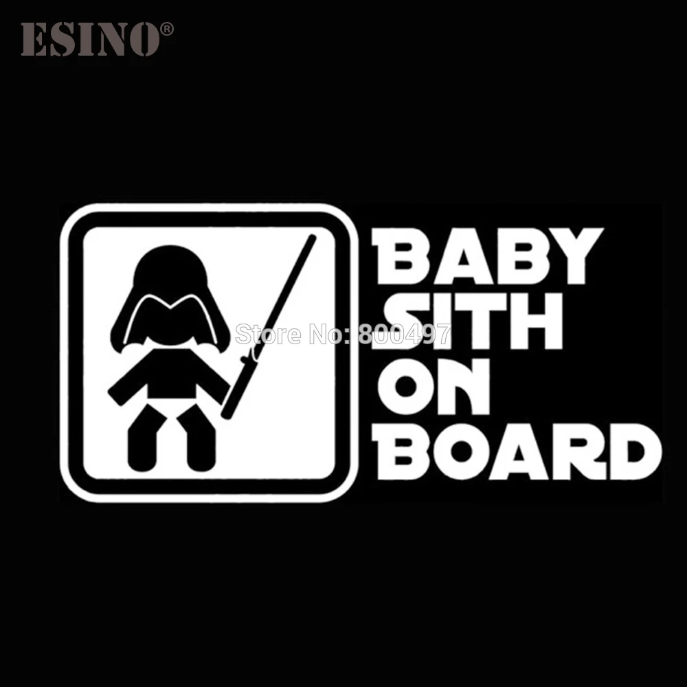 Забавная Милая машина для укладки Star Wars Baby Sith on BoardReflective наклейки на авто мультяшная Автомобильная наклейка бампера Наклейка на тело креативный винил