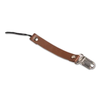 

Leather Baby Feeding Teether Toddler Clip Holder Nipple Anti-lost Dummy Safe Strap Short Soother Pacifier Chain