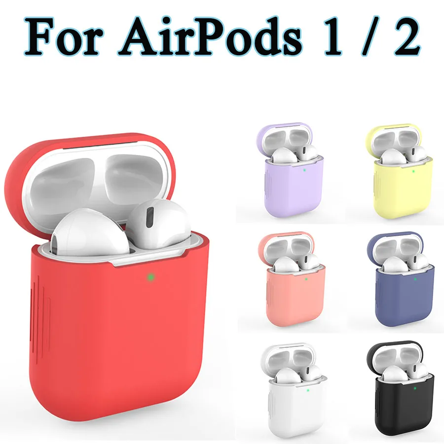 Мягкий силиконовый чехол для Apple AirPods 1/2 защитный беспроводных наушников Bluetooth Air