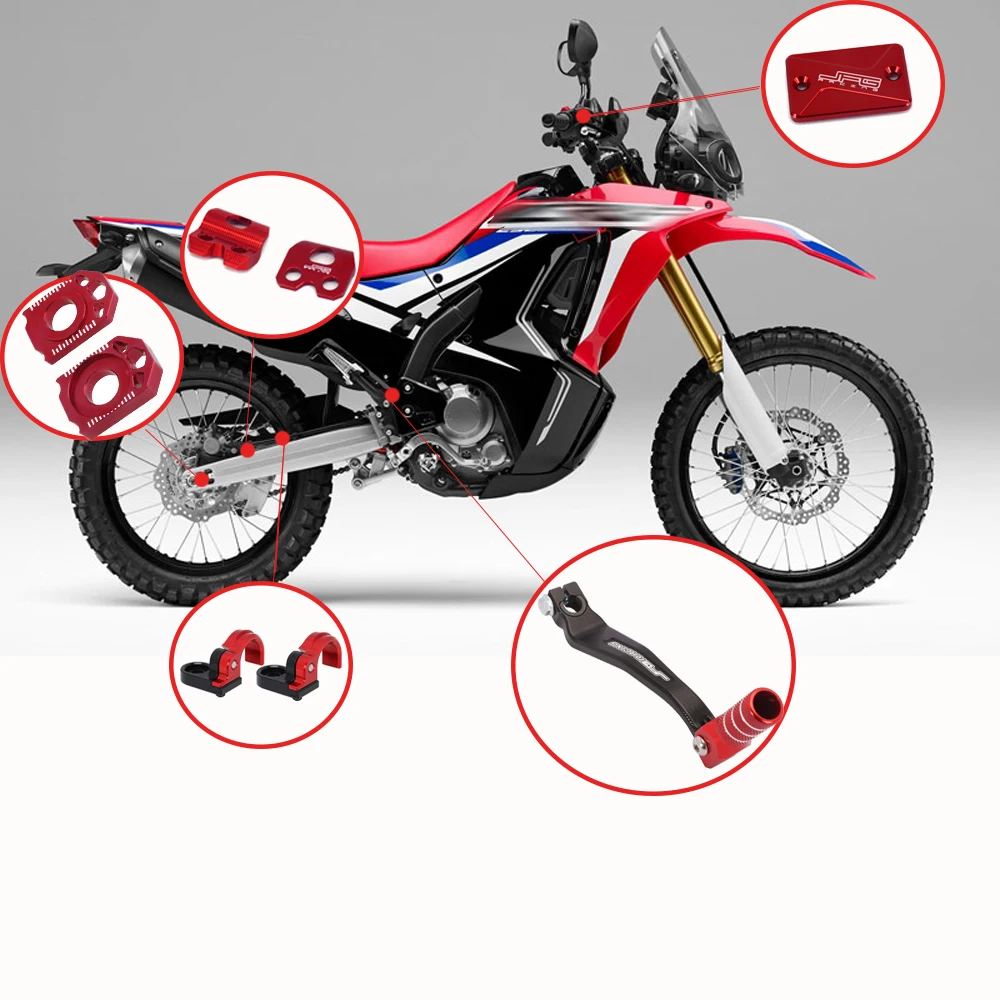 

For Honda CRF250L CRF 250L 2013-2019 CNC Shift Lever Brake Line Clamps Clutch Brake Fluid Reservoir Cover Chain Adjuster Axle