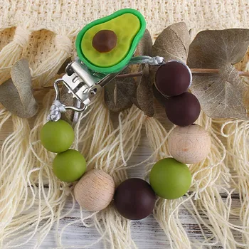 

1pc Silicone Teether Cartoon Avocado Molar Bracelet Toy Baby Care Teether Toys Crafts Silicone Beads Teether For Teething Toys