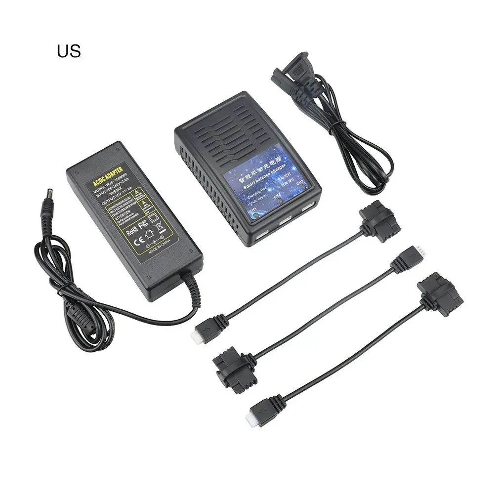 

US/EU/UK/AU Charger Drone 3 Batteries Simultaneously Charge Battery Housekeeper Travel Charger With 3 Charging Cable