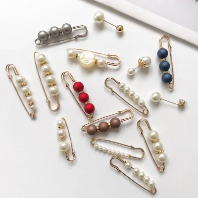 

2019 Big Beads Simulated Pearl Brooch Pin Dress Rhinestone Decoration Buckle Pin Jewelry Brooches For Men Women