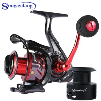 

Sougayilang Spinning Fishing Reel 13+1BB Ratio 5.2:1 Carp Reel 1000-5000 Series 2 Spools Metal Body Sea Boat Fishing Reel