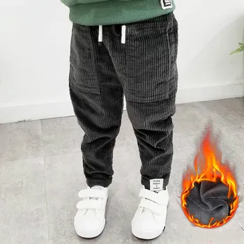

2020 New Boy Autumn Winter Plus Velvet Warm Corduroy Loose Trousers for Cold Weather