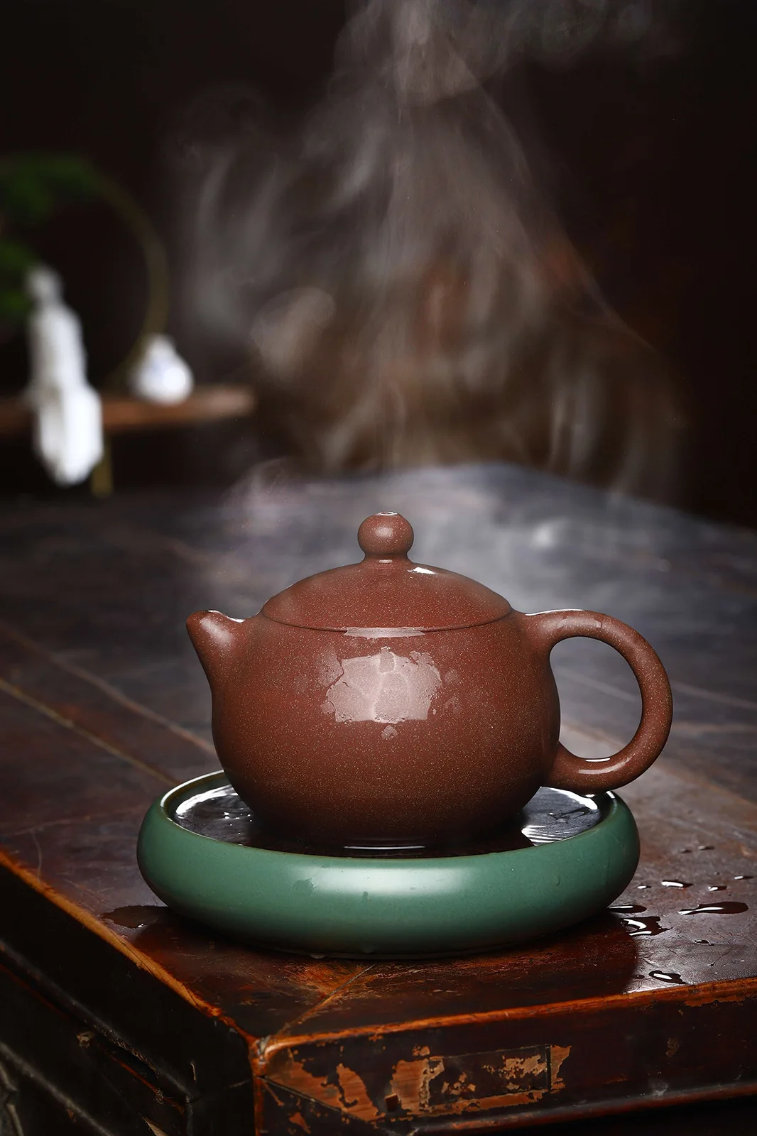 3008 Yixing Clay Teapot Raw Ore Peach Flower Mud Xi Shi Smoke Sweat Yixing Clay Teapot Tea Set 320 Ml