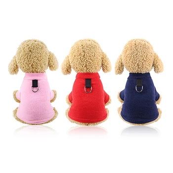 

Pet Dog Clothes Traction Buckle Strong Collar Polar Fleece Dog Shirt Autumn winter warm Pet Dog Clothes Fashion Cool Dog Vest