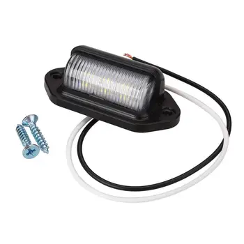 

Automotive 6LED Side Light Taillight Trucks 6 LED Number Truck Super Bright License Black Plate Bead RV Lamp