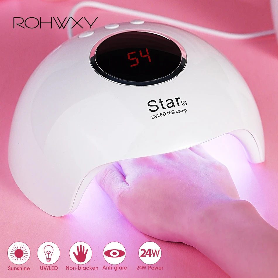 ROHWXY ногтей лампа для маникюра 36 W ногтей сушилки для ногтей УФ-светодиодный лампы для сушки всех Гель-лак Лаки Гибридный USB льдинка светильник