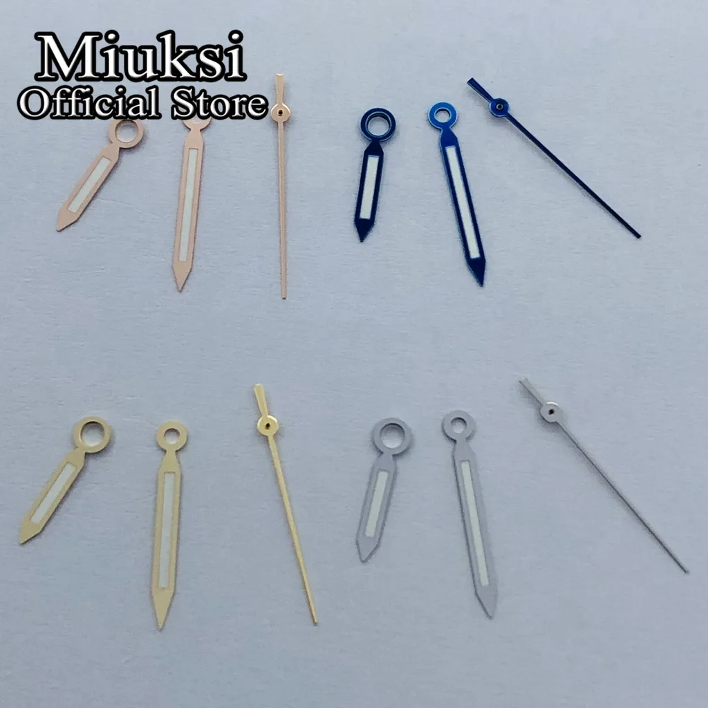 Miuksi серебряные синие золотые часы зеленые светящиеся стрелки подходит для NH35 NH36