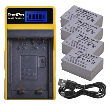

4pc 1800mAh NB-7L NB7L NB 7L Camera Battery Pack+LCD USB Charger for Canon PowerShot G10 G11 G12 SX30 SX30IS Camera Batteries