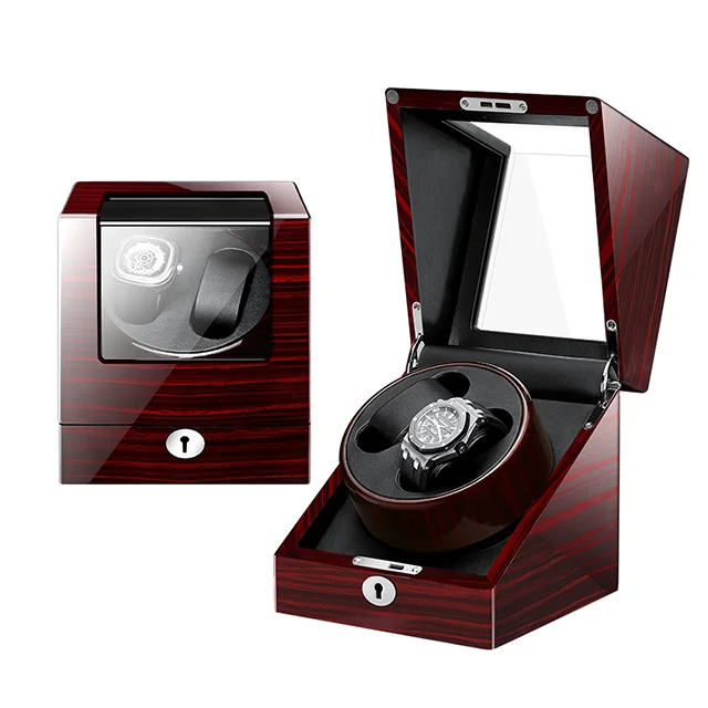 New 2+0 Automatic Watch Winder Display Mechanical Double Watches Box