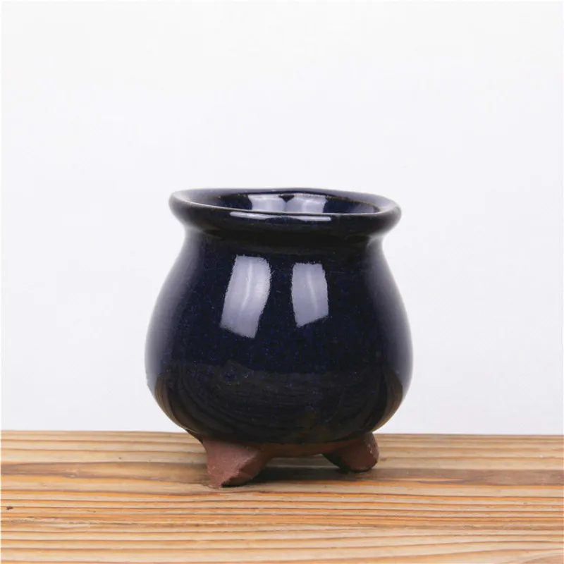 Цветочный горшок мини фиолетовый песок керамический плантатор домашнее