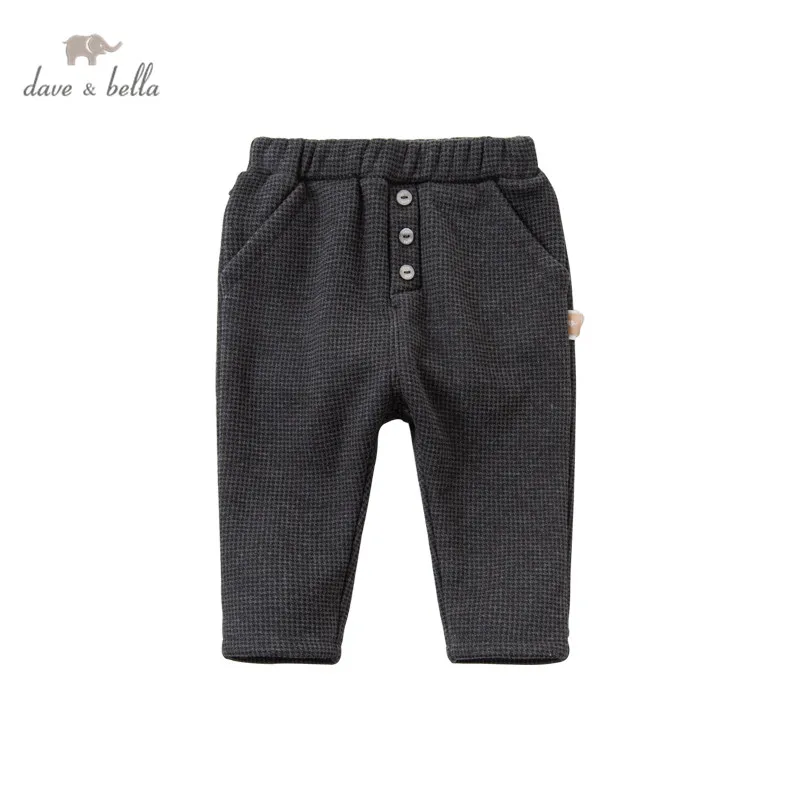 

DB14880 dave bella winter baby boys fashion plaid padded pants children full length kids pants infant toddler trousers