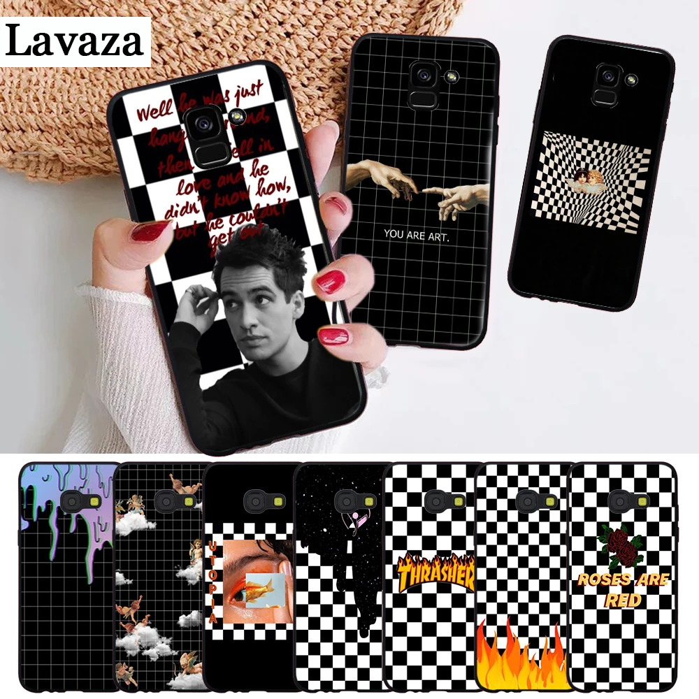 30F Black and white chess board Silicone Case for Samsung A3 A5 A6 PLUS A7 A8 A9 A2 Core J4 J6 Prime J7 J8 Note 8 9 10 Lite | Мобильные
