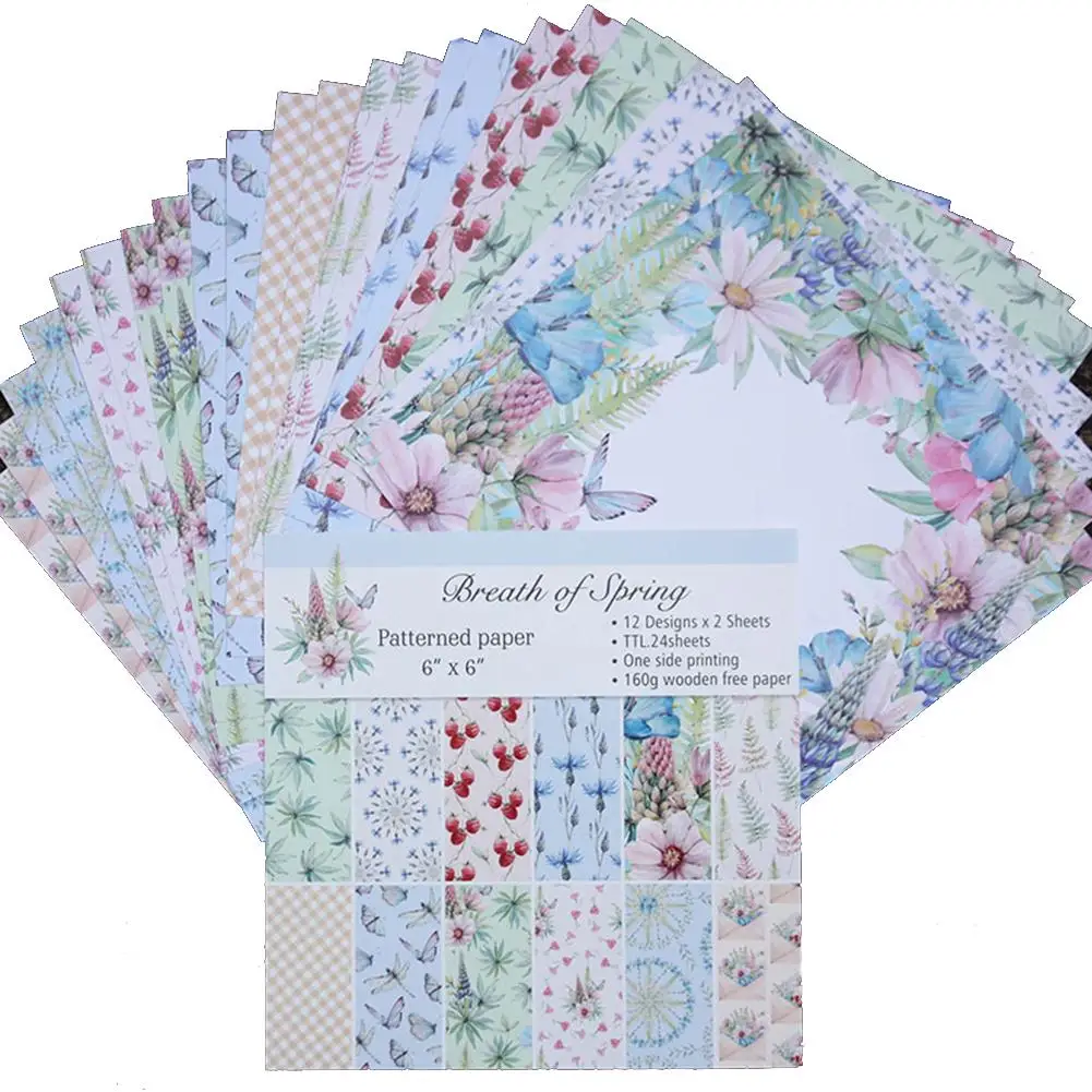 

24 Sheets Scrapbooking Pads Paper Paper DIY Photo Album Making Single-Sided Background Card Making DIY Craft Scrapbook Paper