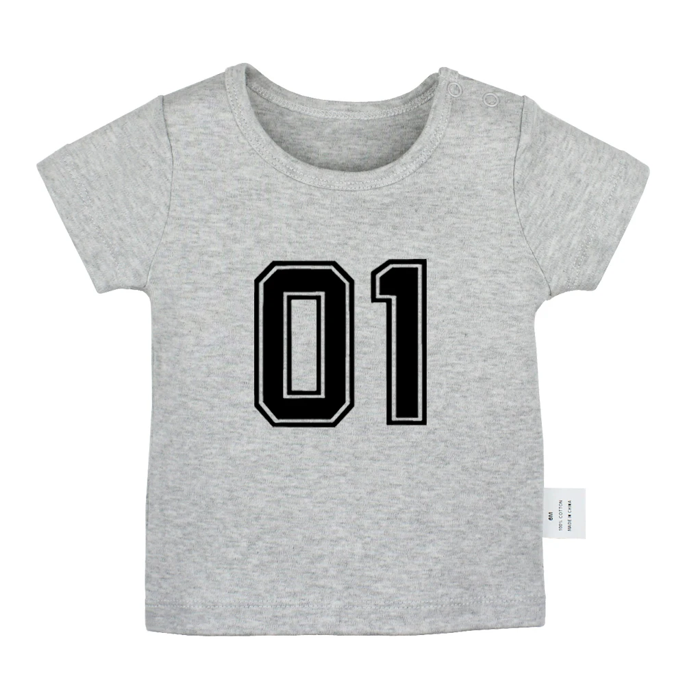 Number No.01 No.99 парные футболки DADD shoot the first one word Design для новорожденных малышей