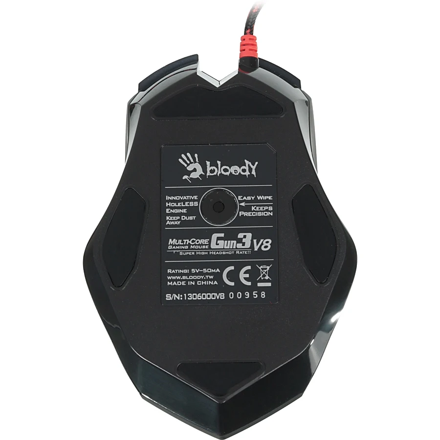 Мышь A4 Bloody V8 черный оптическая(3200dpi) USB игровая(8but