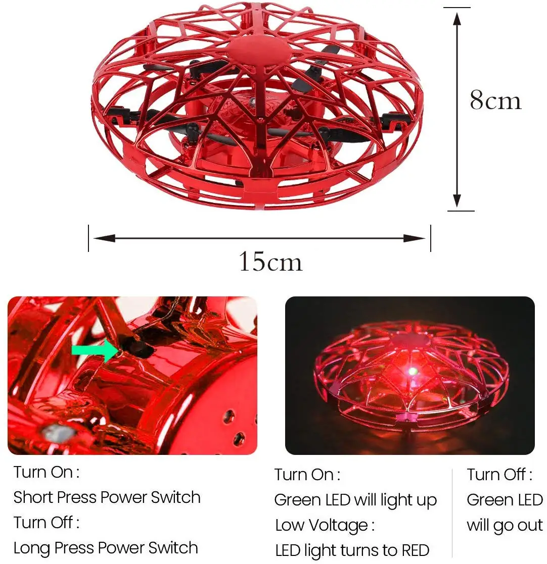 UFO летающие игрушки Мини RC летающий шар ручной Дрон летающий шар инфракрасный индукционный Hover 360 Whirley с подсветкой летающая игрушка