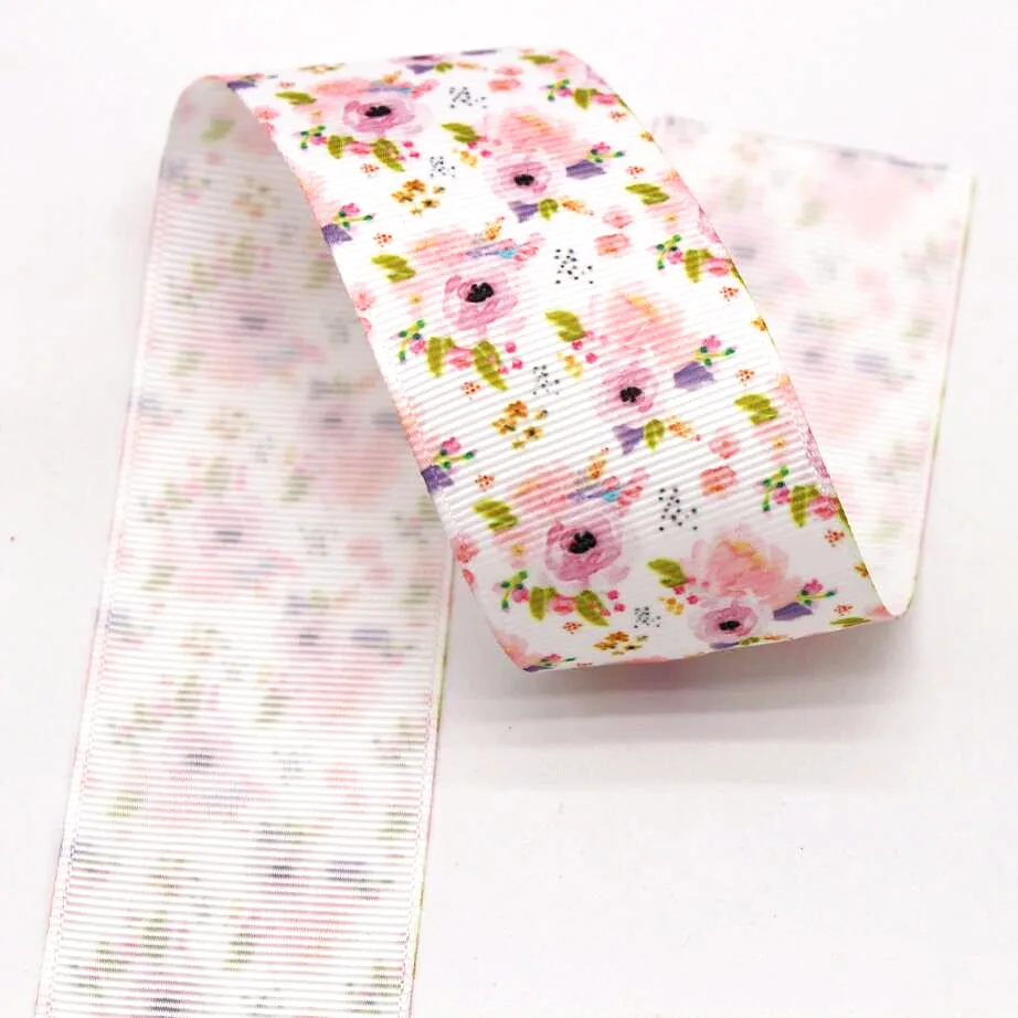 New 1-1/2 38mm flower ribbon 10 yard DIY handmade materials, gift/cake packaging headdress bow colorful grosgrain