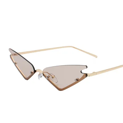 2020 женские солнцезащитные очки кошачий глаз без оправы роскошная женская