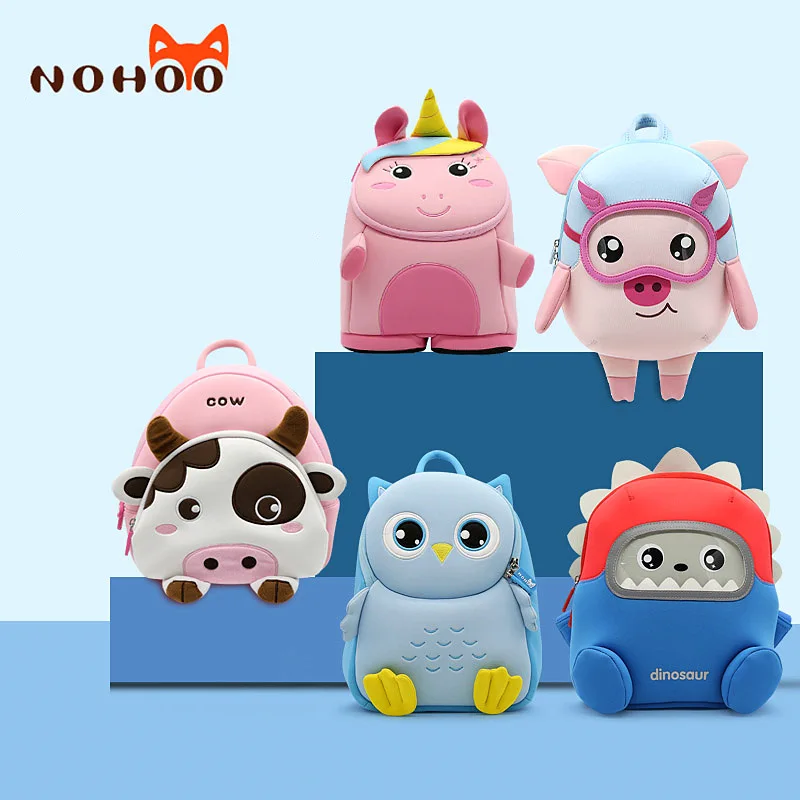 

NOHOO CHILDREN'S Rucksack Age of 3-5 Men And Women Baby Cute Cartoon Backpack Printed Kindergarten Logo School Bag Adorable