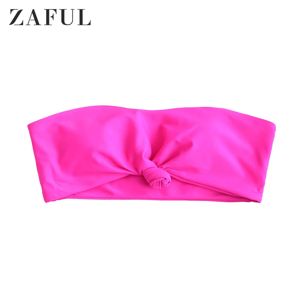 ZAFUL бикини без бретелек с узлом