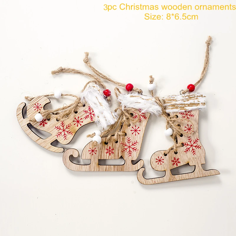 Noel подарок Санта-Клауса Рождественский Снеговик 2 шт./компл. рождественские украшения для дома Рождество узорная гирлянда год - Цвет: 052-2 Brown