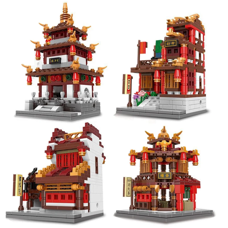 Xingbao 01102 китайские уличные серисы Мини четыре в одном древние технические мелкие