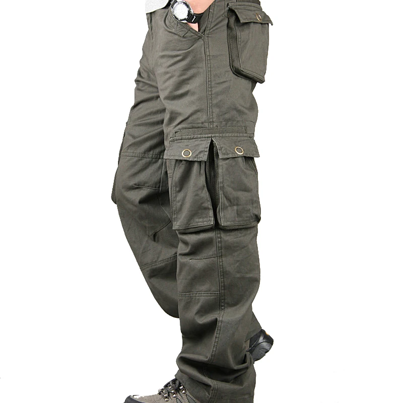 Tanio Cargo spodnie męskie dorywczo wiele kieszeni spodnie taktyczne jesień sklep