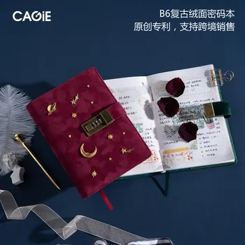 

Notebook Korean style Currently Available Wholesale B6 Interlocking Suede Retro Creative Hand Account Book Password