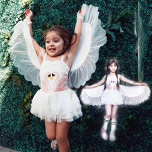 Платье для девочек; костюм с крыльями ангела и единорога; платье принцессы с лебедем; платье-пачка с цветами для малышей; мини подвязки с блестками для маленьких девочек; Vestido