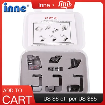 

INNE Household Sewing Machine Parts Overlock Presser Foot Press Feet Rolled Hem Accessories Metal Multifunction Spare Tools Set