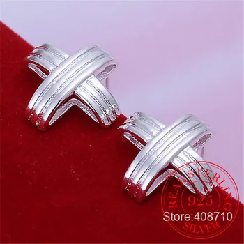 

Hot Sale Authentic 100% 925 Sterling Silver Romantic Small Cross Clear Stud Earrings for Girls Women Fine Jewelry