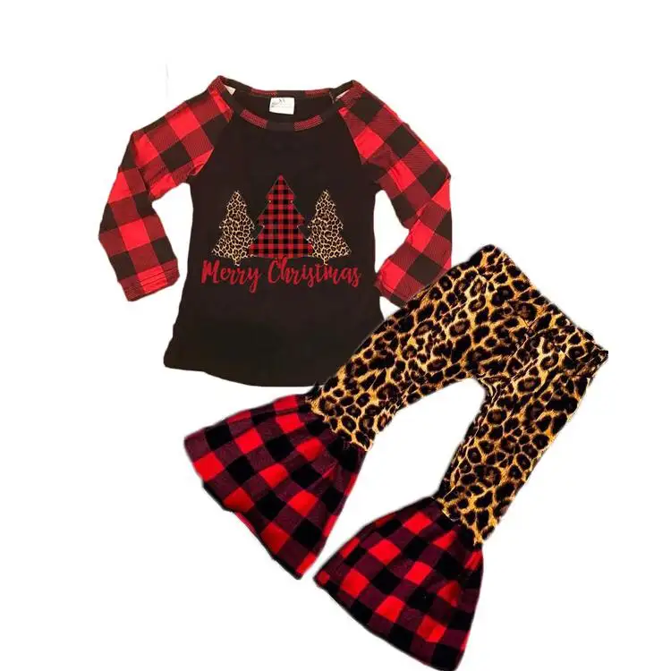 

Newborn Kid Baby Boy Girl clothes Cotton long sleeve screen print +pants Clothes Set Outfit Christmas Tree