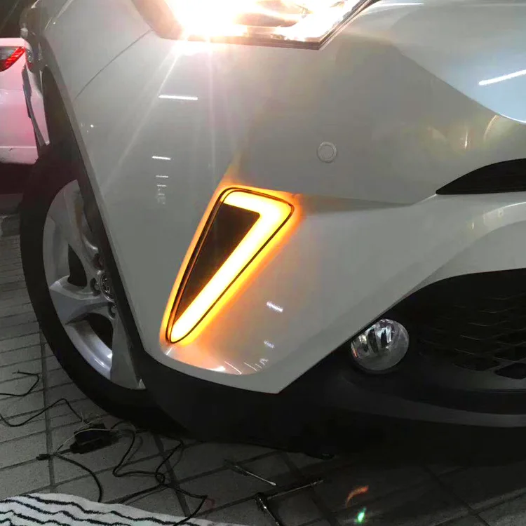 Светодиодный дневной светильник для Toyota C-HR ЧР автомобильные аксессуары Водонепроницаемый АБС 12 В DRL Противотуманные фары украшения