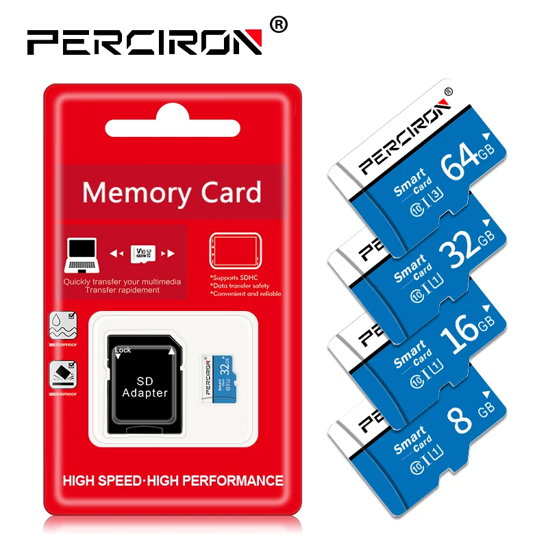 PERCIRON горячая Распродажа Micro SD карта 64 ГБ 32 ГБ класс 10 TF карта 16 ГБ 8 ГБ высокоскоростная ручка MicroSD накопитель флэш-диск карты памяти
