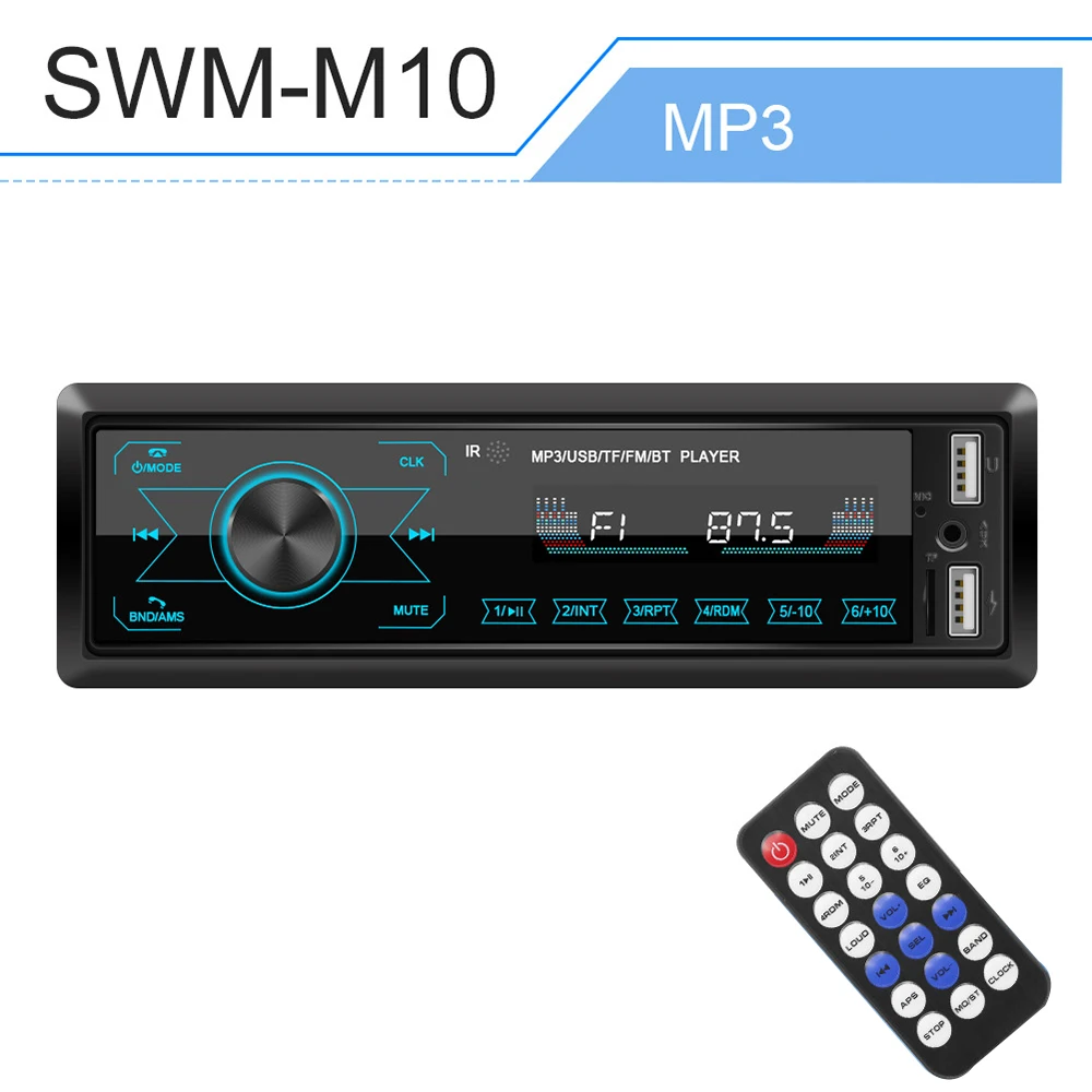 M10 сенсорный экран двойной USB автомобильный Bluetooth MP3-плеер красочный светильник u-диск радио