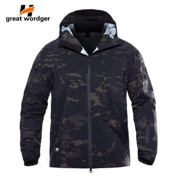 

Tactical Waterproof jacket Men Hard Shell Breathable Military Jacket Spring Autumn Army Camouflage Hiking Hunting Jackets Coat